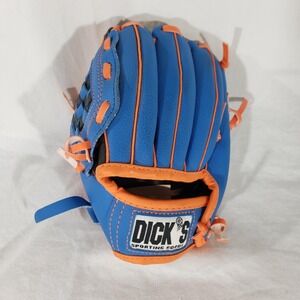 Dick's Sporting Goods Youth Kids Baseball Glove Blue & Orange Synthetic Leather